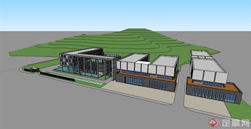 現(xiàn)代風(fēng)格工廠多層建筑設(shè)計(jì) SU模型構(gòu)建與圖文設(shè)計(jì)全流程解析